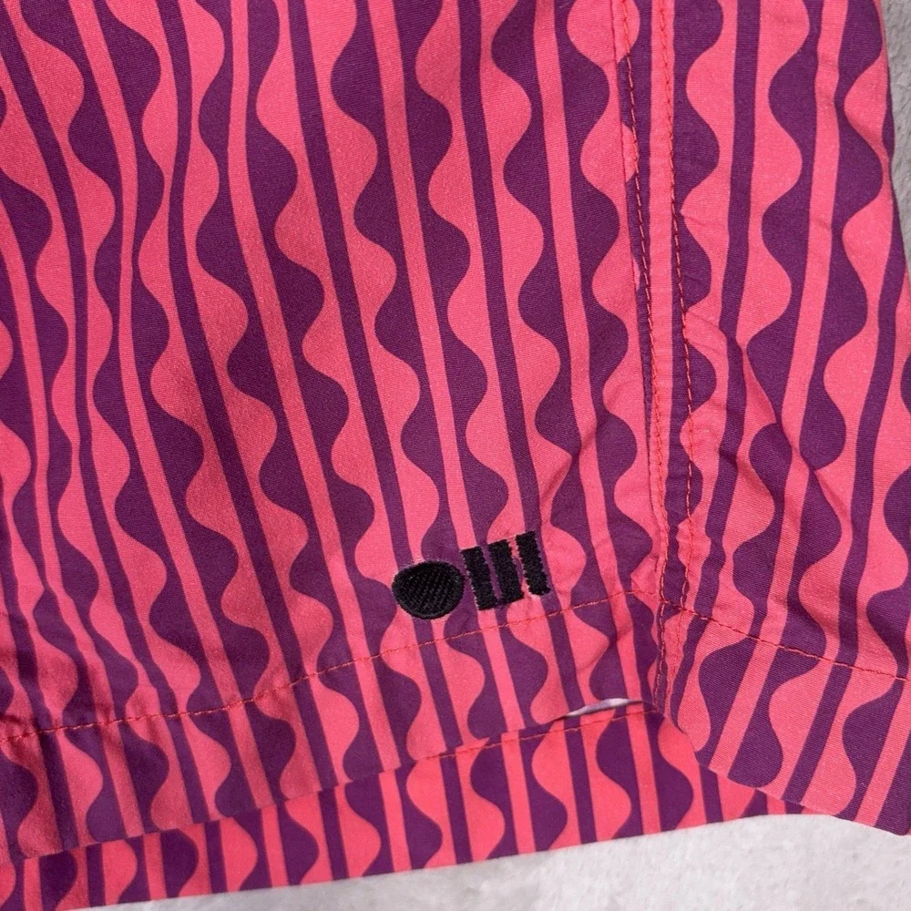 Solid & Striped Swim Trunks Mens Medium Red Geometric Drawstring Board Shorts